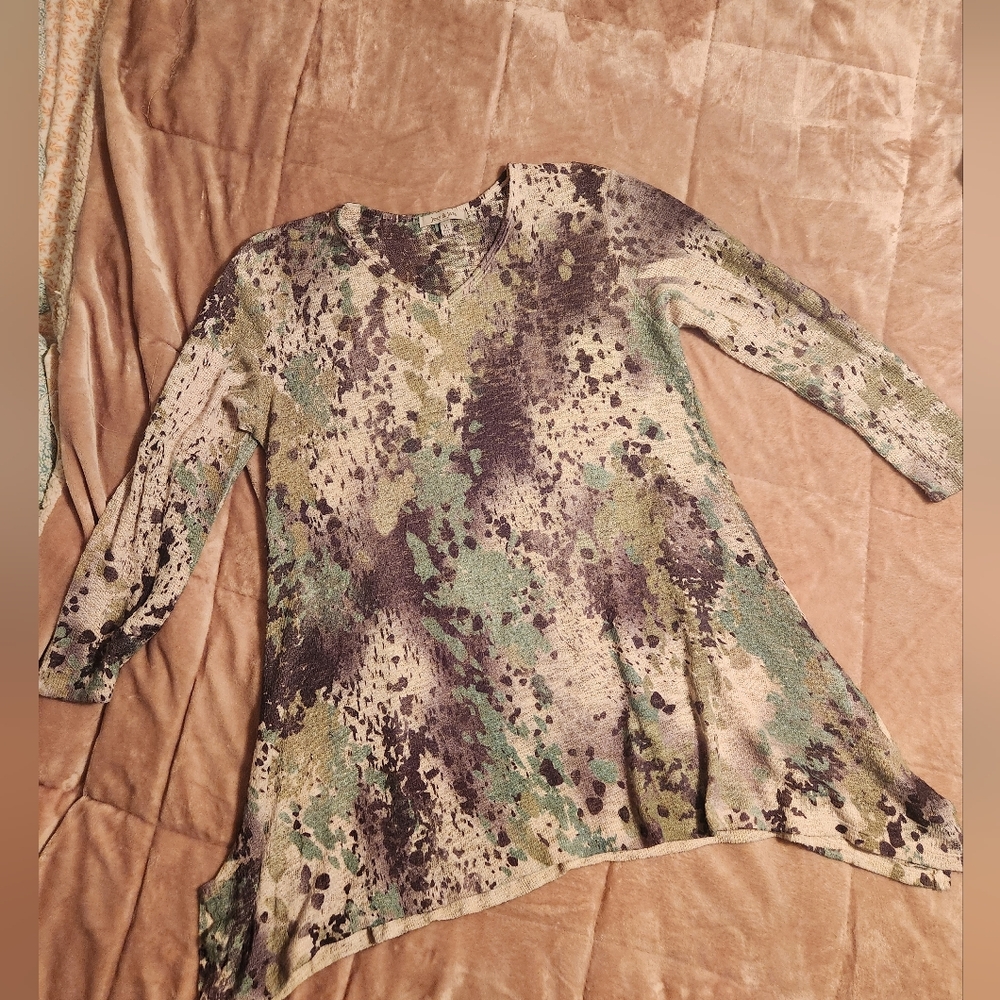 Jess & Jane Soft And Flowt Multicolor Women's Top Size Med
